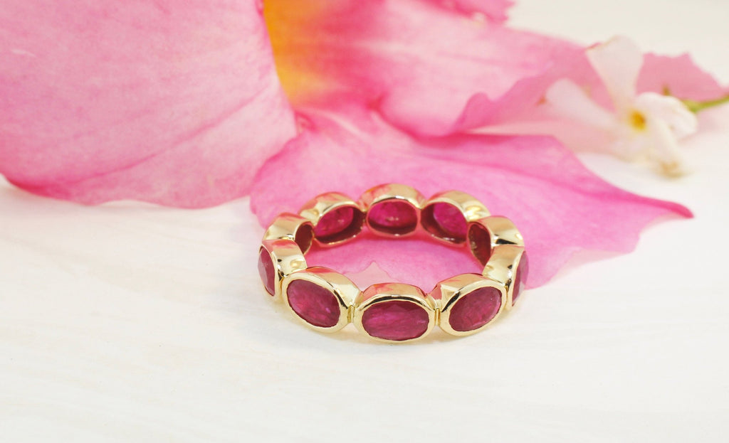 Niran Ruby Deep Bezel Eternity Ring-Rings-Nari Fine Jewels-Nari Fine Jewels