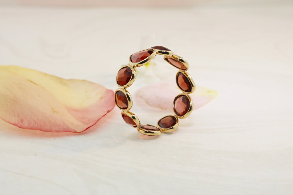 Aiyana Garnet Eternity Ring-Rings-Nari Fine Jewels-Nari Fine Jewels