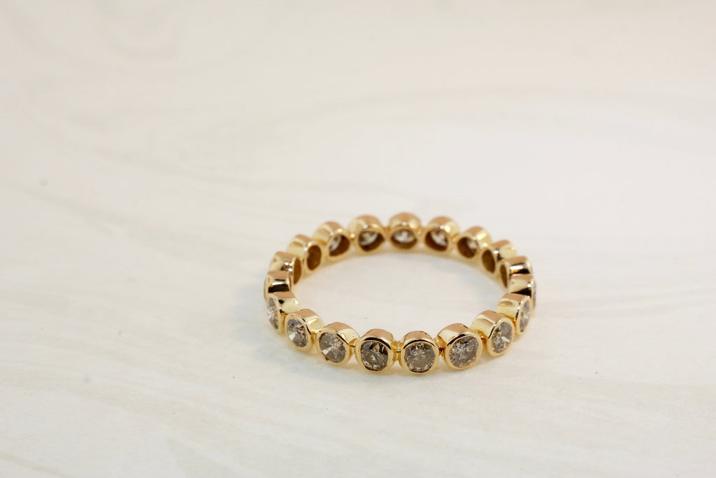 Niran Colored Diamond Deep Bezel Set Eternity Ring-Rings-Nari Fine Jewels-Nari Fine Jewels