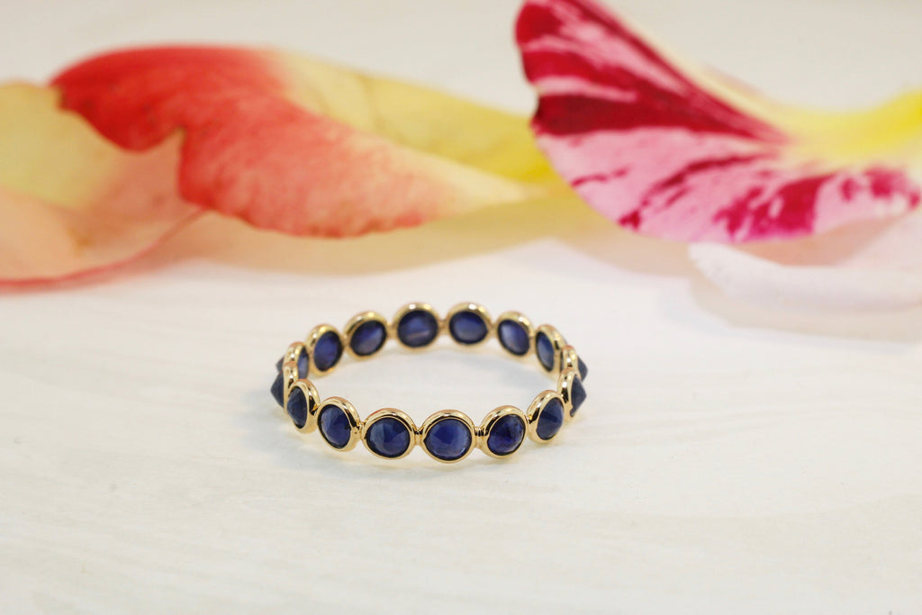 Aiyana Sapphire Round Reverse Set Eternity Ring-Rings-Nari Fine Jewels-Nari Fine Jewels