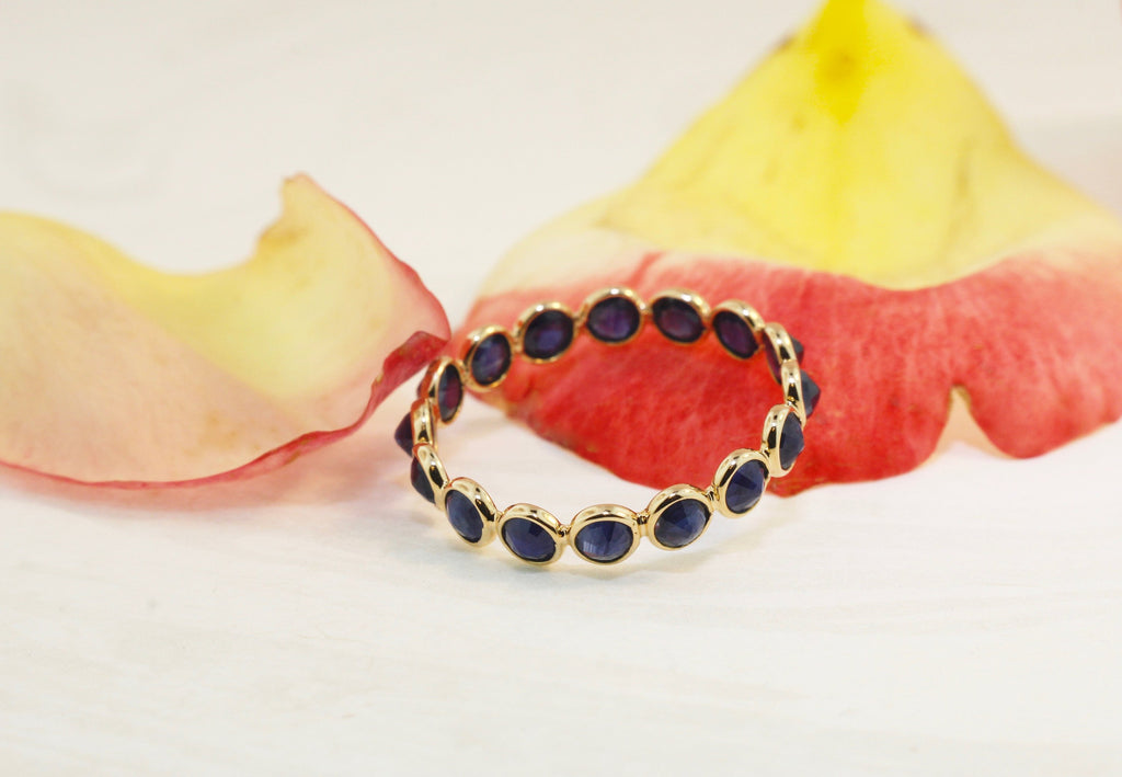 Aiyana Sapphire Round Reverse Set Eternity Ring-Rings-Nari Fine Jewels-Nari Fine Jewels