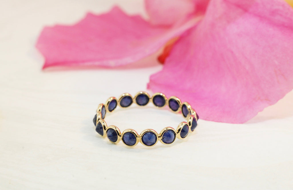 Aiyana Sapphire Round Reverse Set Eternity Ring-Rings-Nari Fine Jewels-Nari Fine Jewels