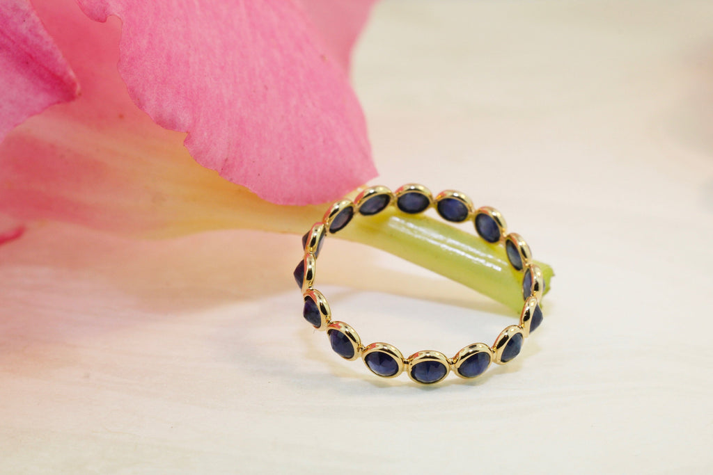 Aiyana Sapphire Round Reverse Set Eternity Ring-Rings-Nari Fine Jewels-Nari Fine Jewels