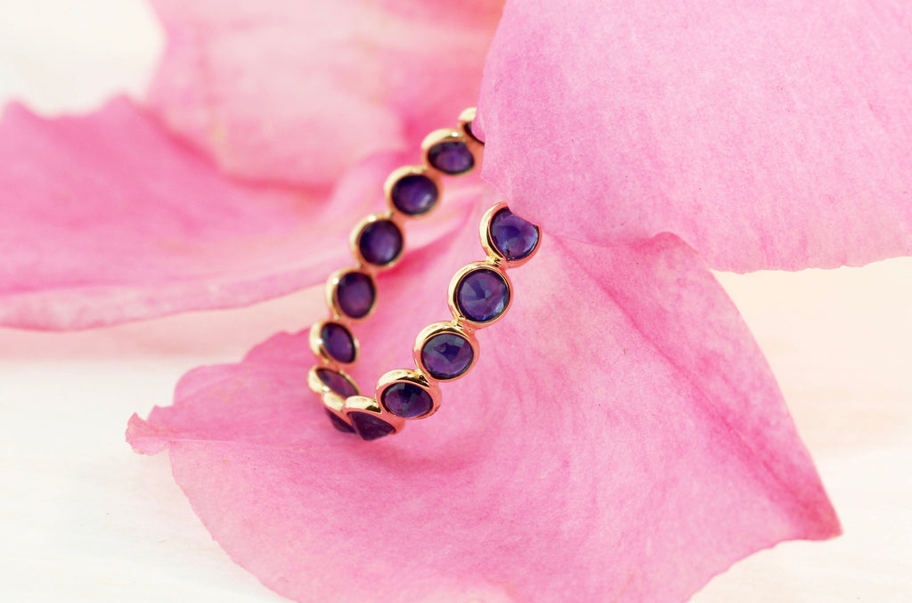 Aiyana Sapphire Round Reverse Set Eternity Ring-Rings-Nari Fine Jewels-Nari Fine Jewels