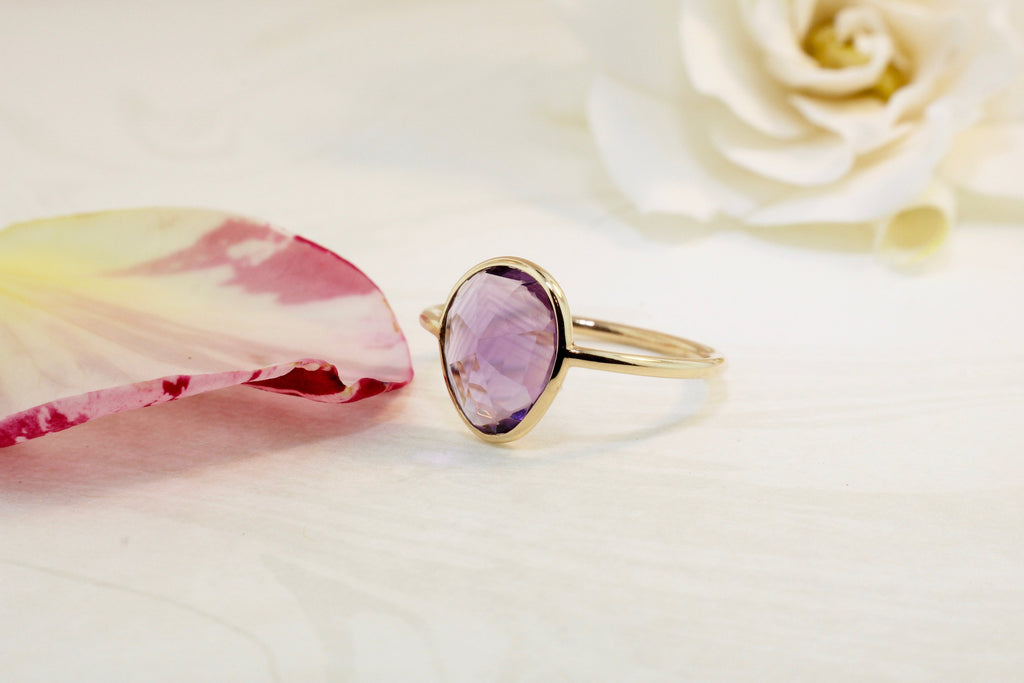 Jolie Amethyst Solitaire Ring-Rings-Nari Fine Jewels-Nari Fine Jewels