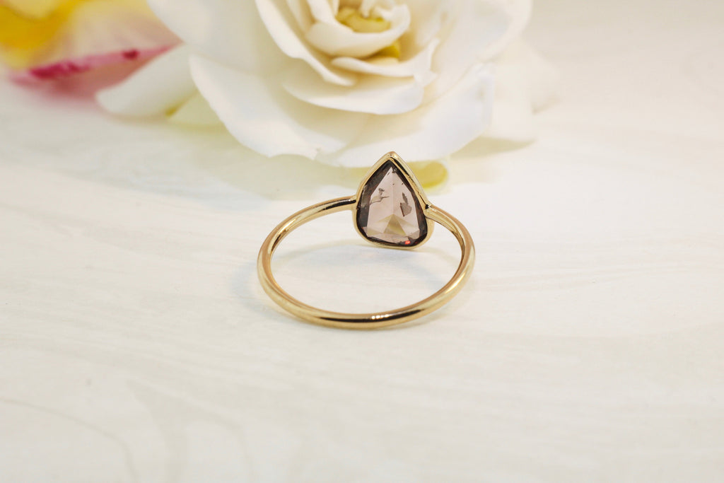 Jolie Diamond Pear Shape Rose Cut Solitaire Ring-Rings-Nari Fine Jewels-Nari Fine Jewels