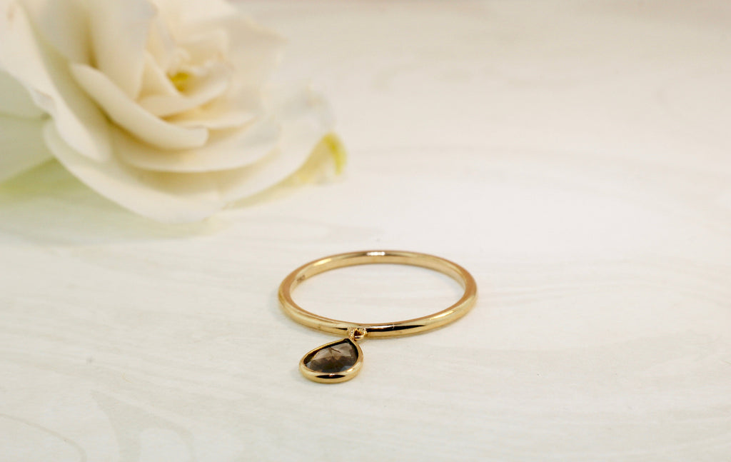Cassia Diamond Solitaire Dangling Ring-Rings-Nari Fine Jewels-Nari Fine Jewels