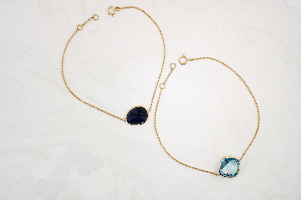 Dara Blue Topaz Solitaire Bracelet-Bracelets-Nari Fine Jewels-Nari Fine Jewels