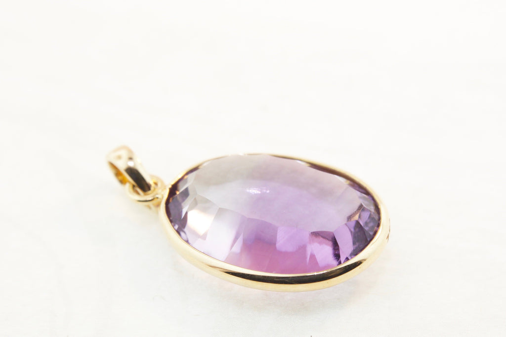 Dara Amethyst Oval Cut Solitaire Pendant-Pendants-Nari Fine Jewels-Nari Fine Jewels