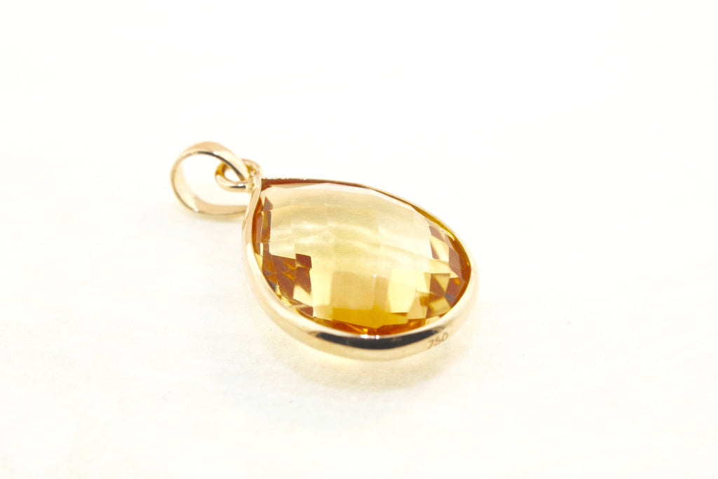 Dara Citrine Raindrop Pendant-Pendants-Nari Fine Jewels-Nari Fine Jewels