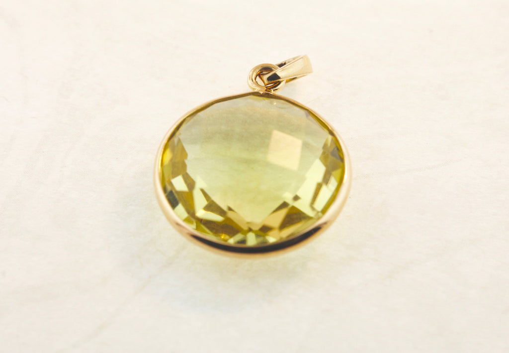 Dara Peridot Round Solitaire Pendant-Pendants-Nari Fine Jewels-Nari Fine Jewels