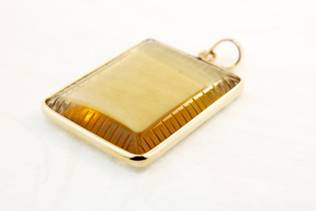 Dara Smoky Quartz Rectangle Faceted Pendant-Pendants-Nari Fine Jewels-Nari Fine Jewels