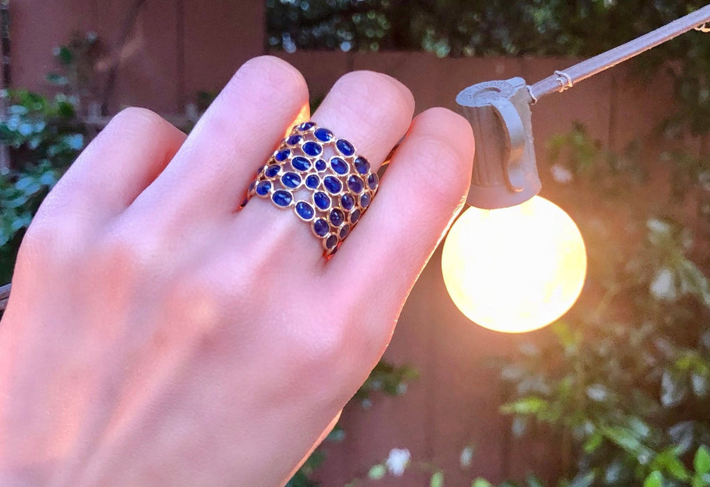 Aiyana Sapphire Five Row Eternity Ring-Rings-Nari Fine Jewels-Nari Fine Jewels