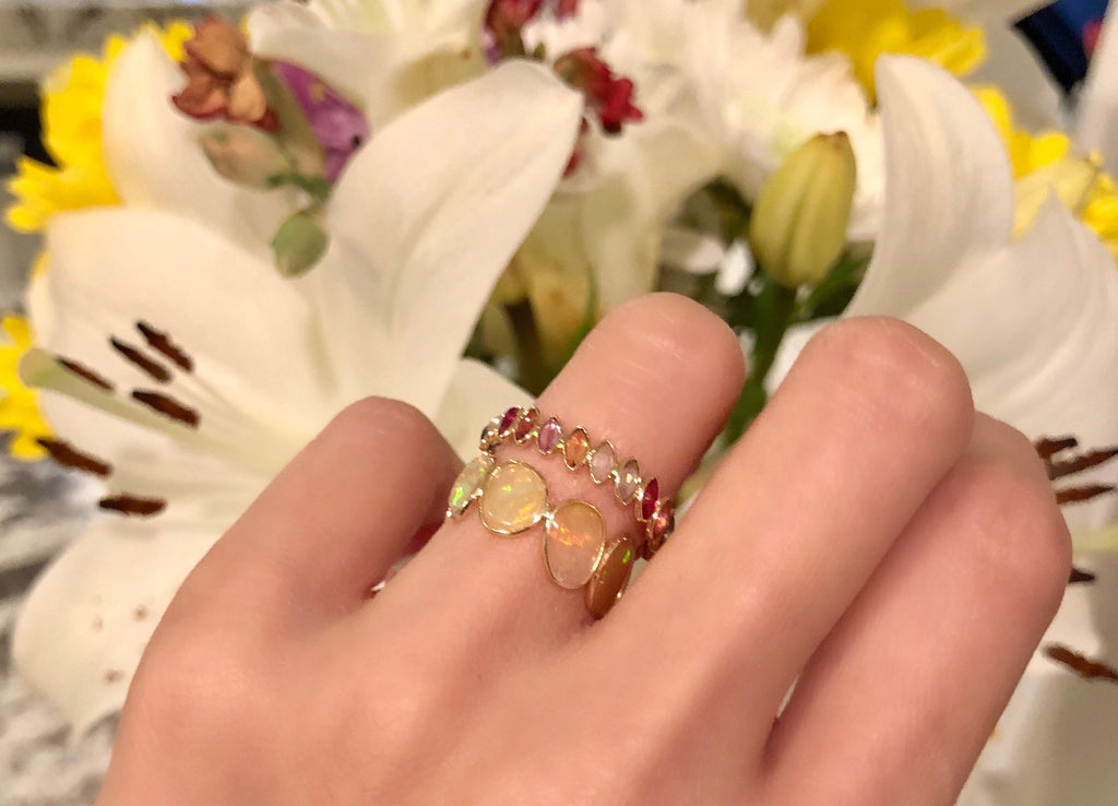 Aiyana Opal Eternity Ring-Rings-Nari Fine Jewels-Nari Fine Jewels
