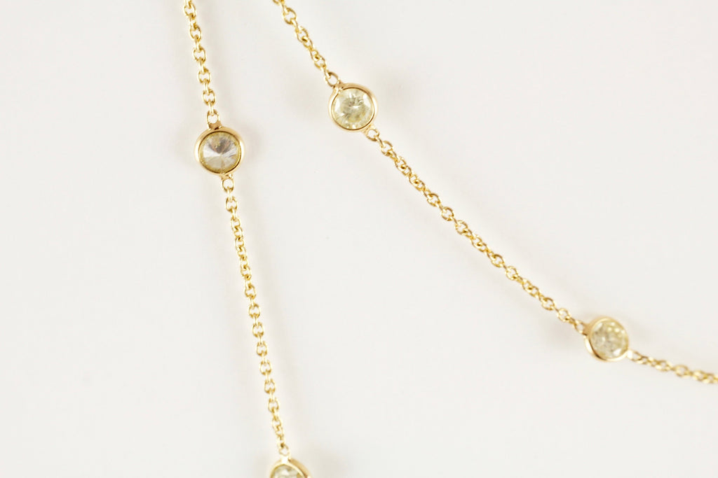 Stella Diamond Round Brilliant Station Necklace-Necklaces-Nari Fine Jewels-Nari Fine Jewels