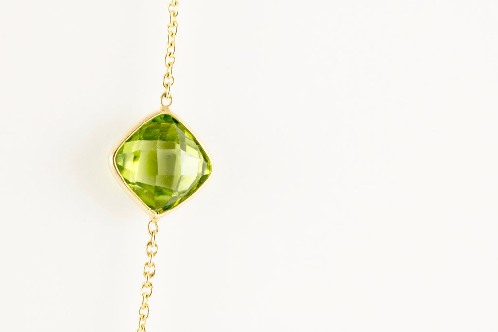 Stella Peridot Station Necklace-Necklaces-Nari Fine Jewels-Nari Fine Jewels