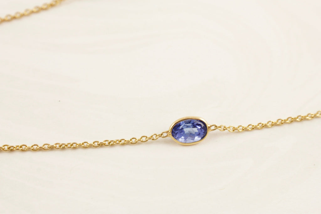 Stella Tanzanite and Diamond Station Necklace-Necklaces-Nari Fine Jewels-Nari Fine Jewels