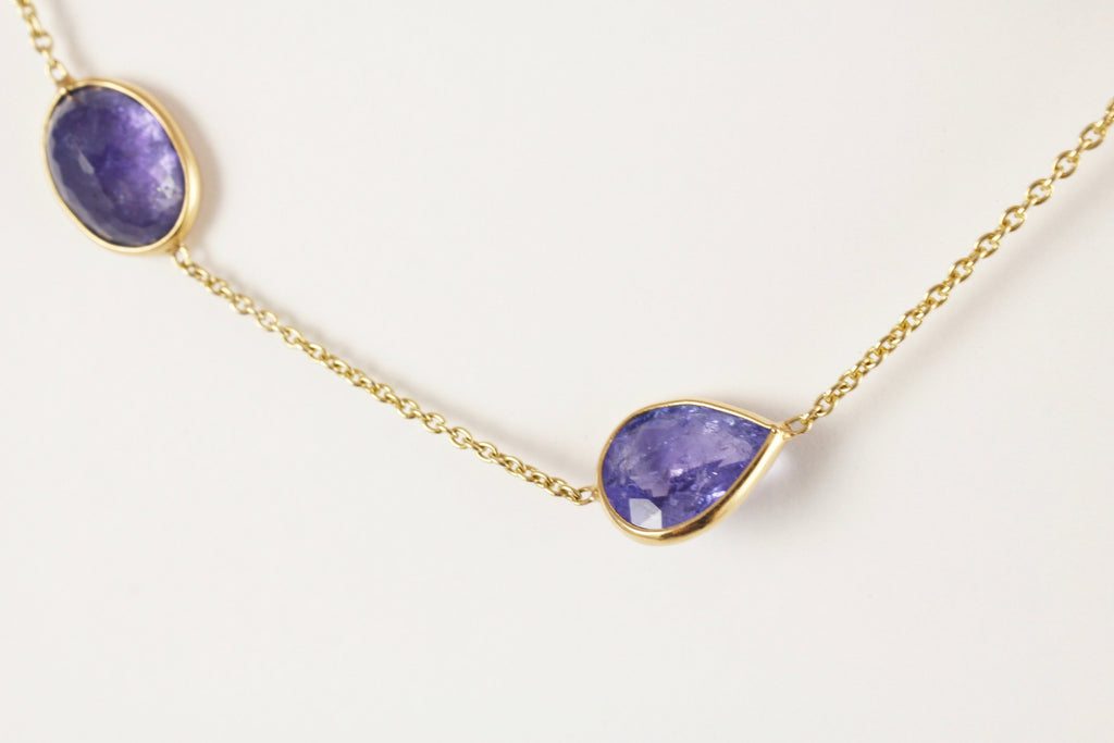 Stella Tanzanite Station Necklace-Necklaces-Nari Fine Jewels-Nari Fine Jewels