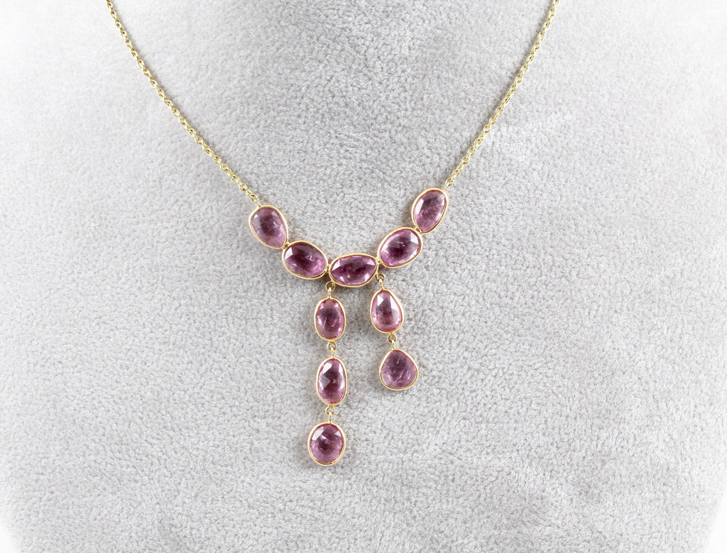 Anoosh Pink Sapphire Chandelier Necklace-Necklaces-Nari Fine Jewels-Nari Fine Jewels