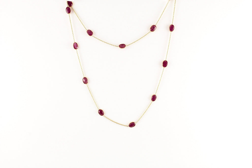 Stella Ruby Station Necklace-Necklaces-Nari Fine Jewels-Nari Fine Jewels
