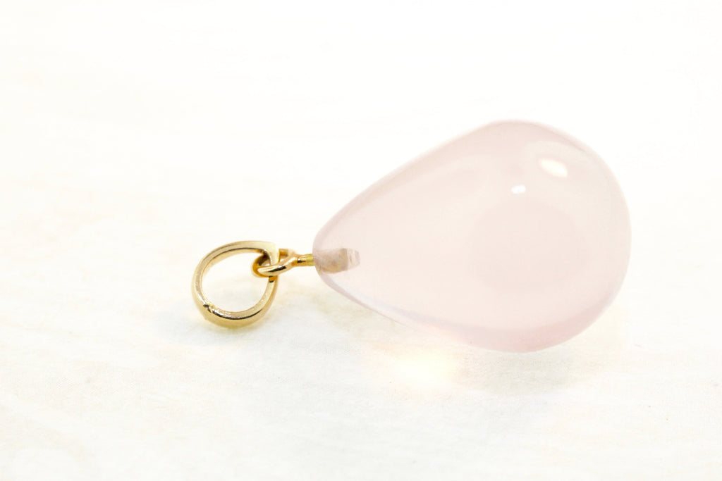 Kristela Rose Quartz Raindrop Briolette Pendant-Pendants-Nari Fine Jewels-Nari Fine Jewels
