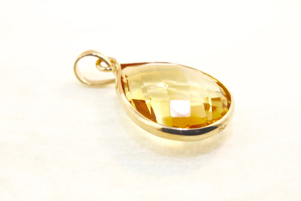 Dara Citrine Raindrop Pendant-Pendants-Nari Fine Jewels-Nari Fine Jewels