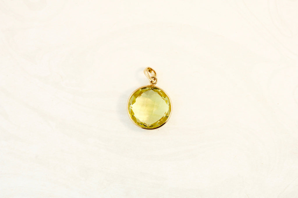 Dara Peridot Round Solitaire Pendant-Pendants-Nari Fine Jewels-Nari Fine Jewels