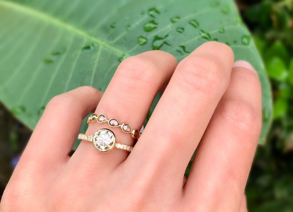 Bella Diamond Solitaire Micro Pavé Ring-Rings-Nari Fine Jewels-Nari Fine Jewels