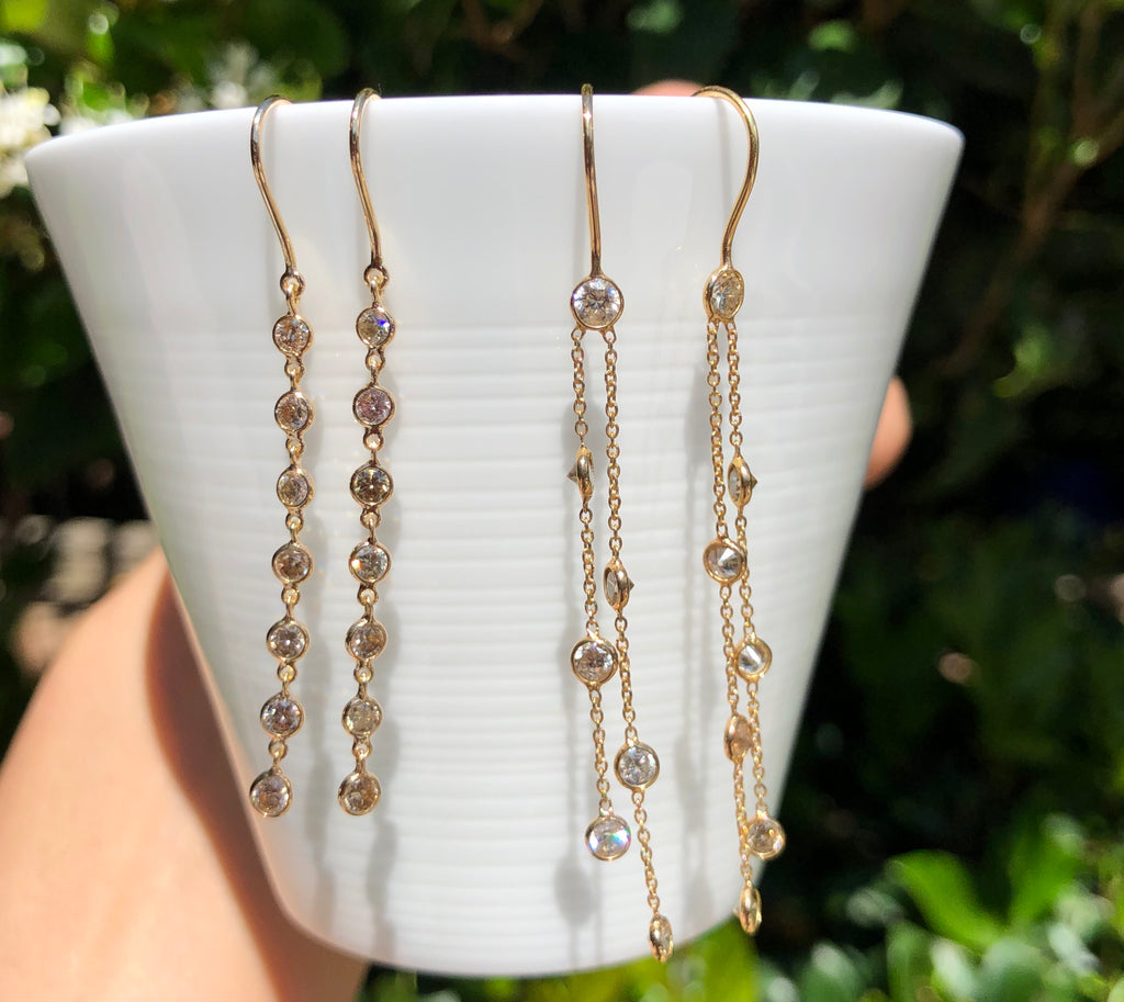Anais Diamond Line Earrings-Earrings-Nari Fine Jewels-Nari Fine Jewels