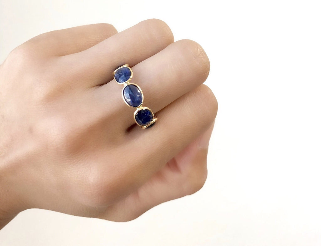 Aiyana Kyanite Horizontal Eternity Ring-Rings-Nari Fine Jewels-Nari Fine Jewels