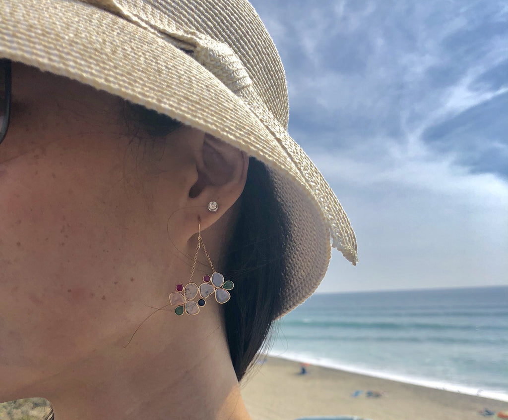 Fleur Diamond Slice Earrings-Earrings-Nari Fine Jewels-Nari Fine Jewels
