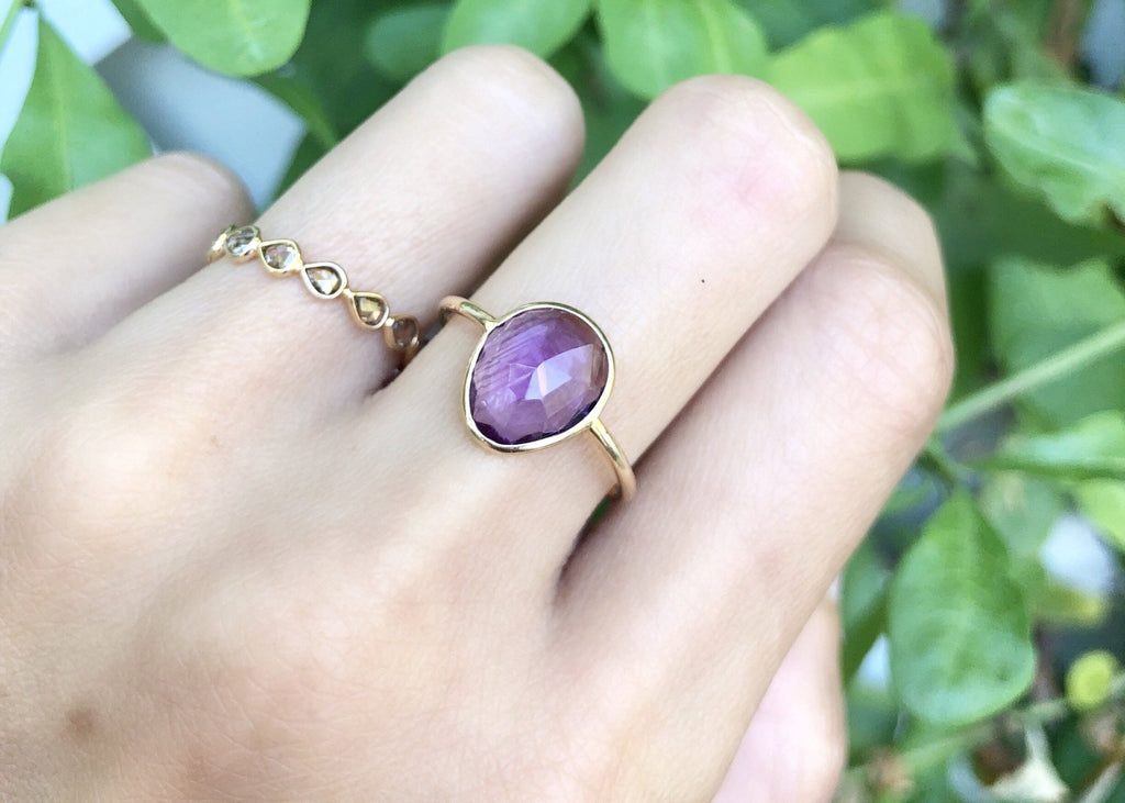 Jolie Amethyst Solitaire Ring-Rings-Nari Fine Jewels-Nari Fine Jewels