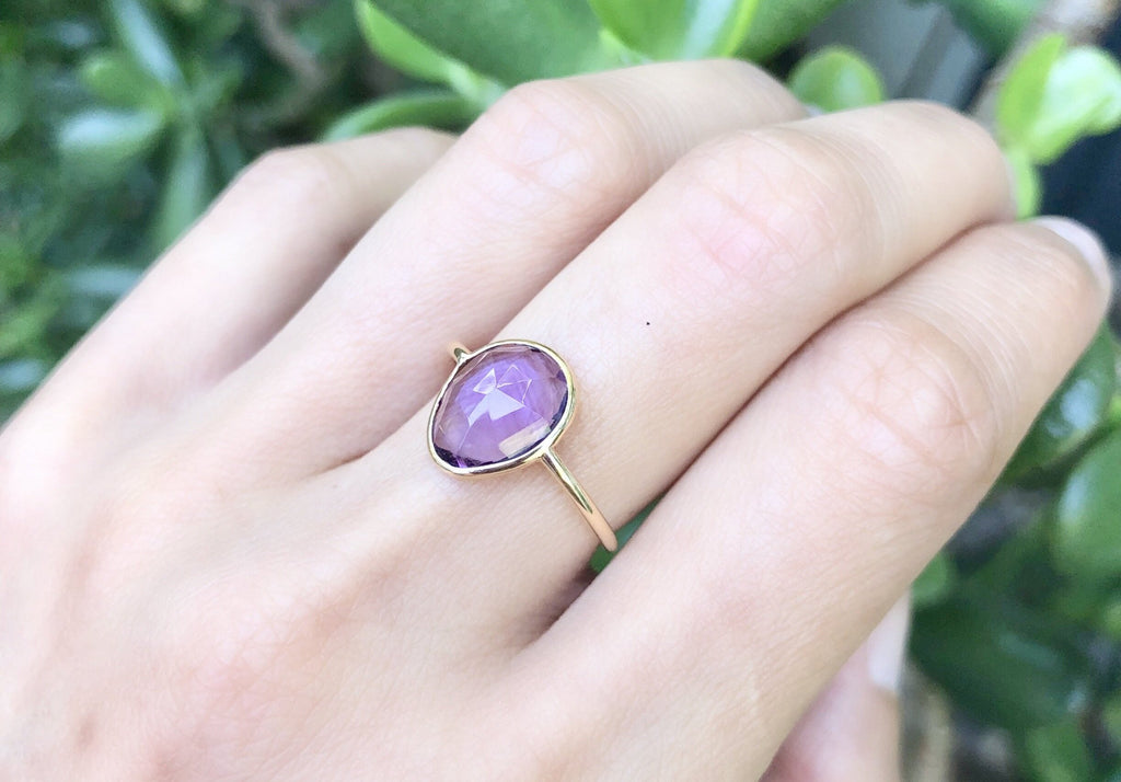 Jolie Amethyst Solitaire Ring-Rings-Nari Fine Jewels-Nari Fine Jewels