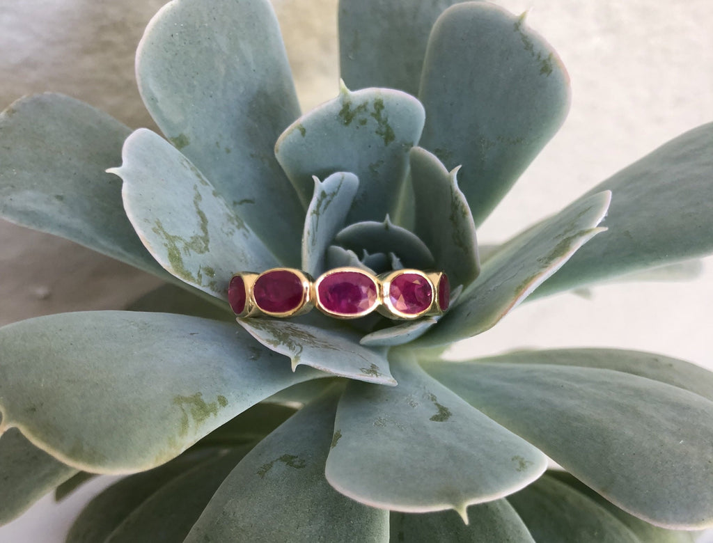 Niran Ruby Deep Bezel Eternity Ring-Rings-Nari Fine Jewels-Nari Fine Jewels