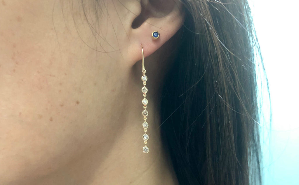 Anais Diamond Line Earrings-Earrings-Nari Fine Jewels-Nari Fine Jewels