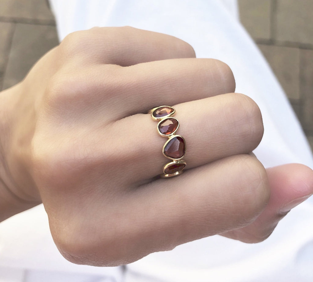 Aiyana Garnet Eternity Ring-Rings-Nari Fine Jewels-Nari Fine Jewels