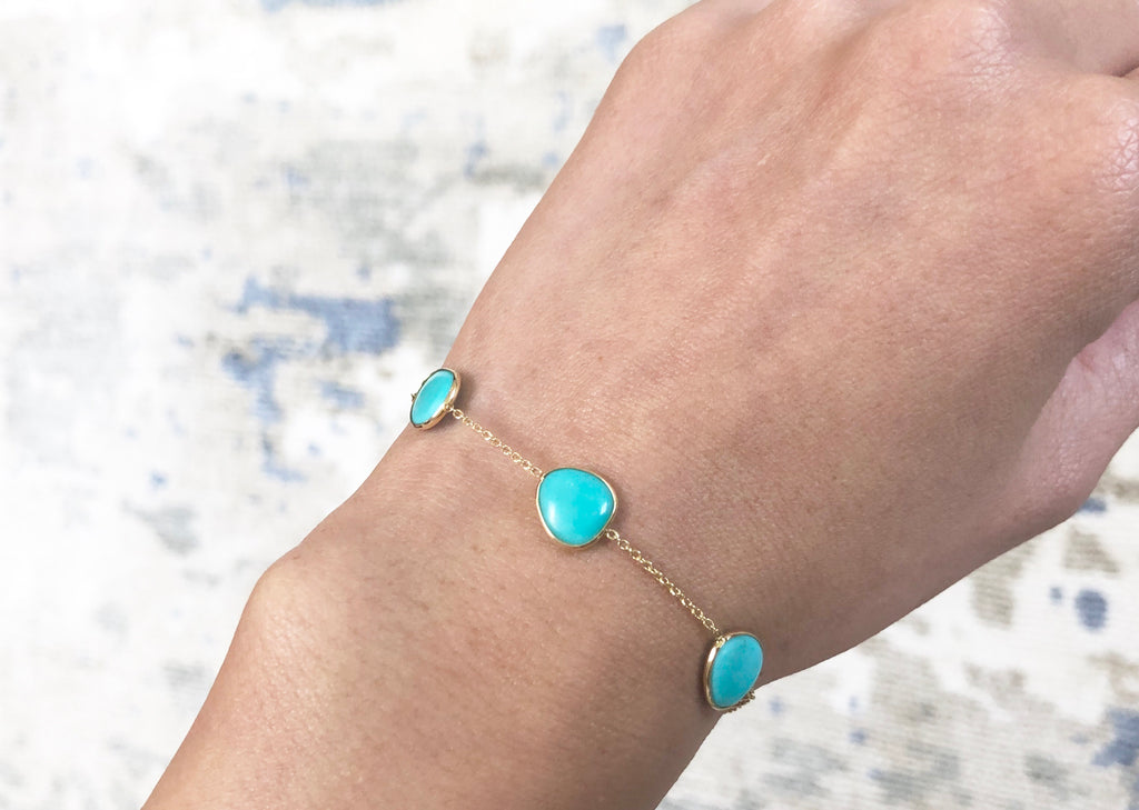 Stella Turquoise Station Bracelet-Bracelets-Nari Fine Jewels-Nari Fine Jewels
